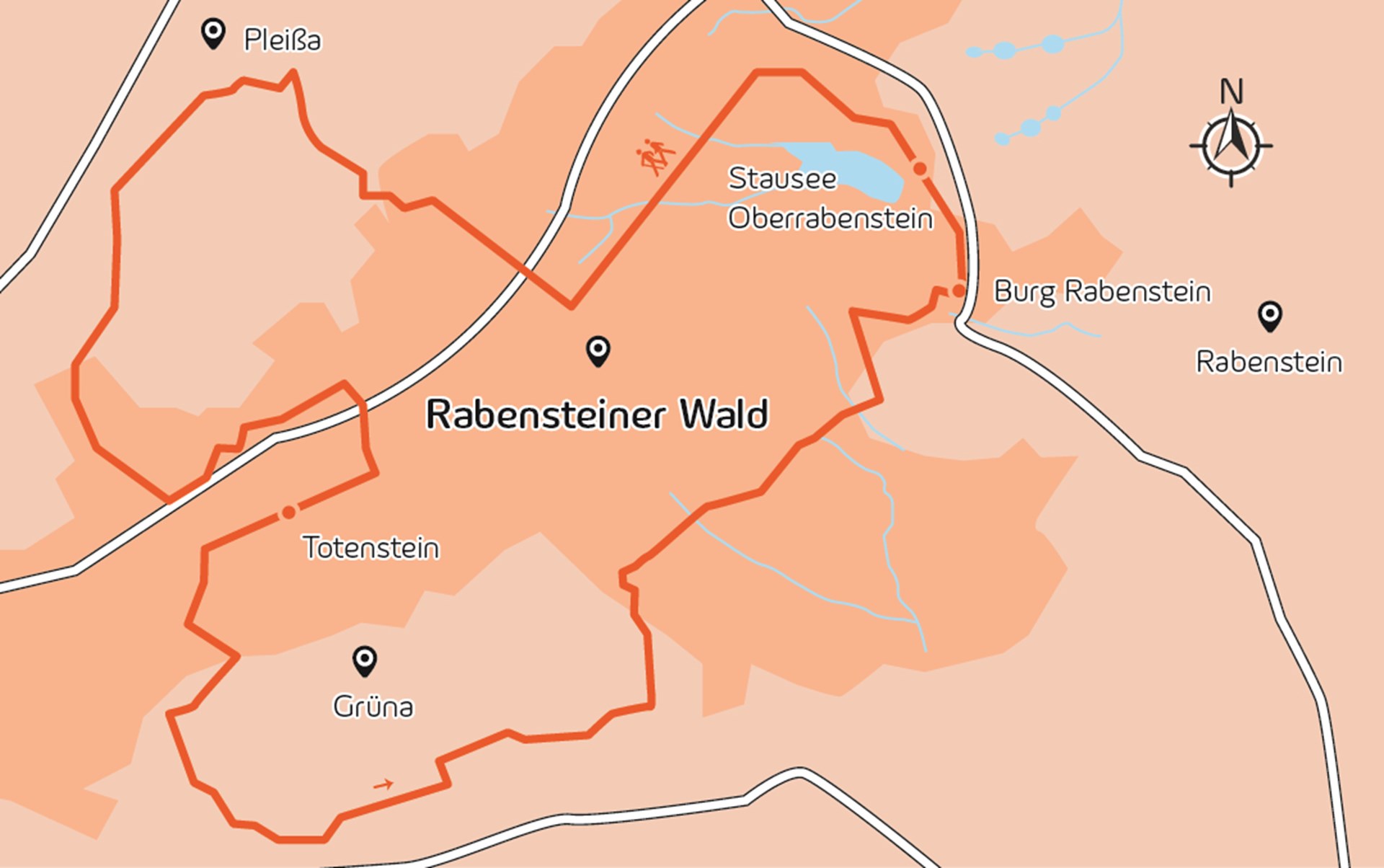 Wanderroute 10-Oktober Es ist die Wanderroute beim Rabensteiner Wald vom Oktober zu sehen.