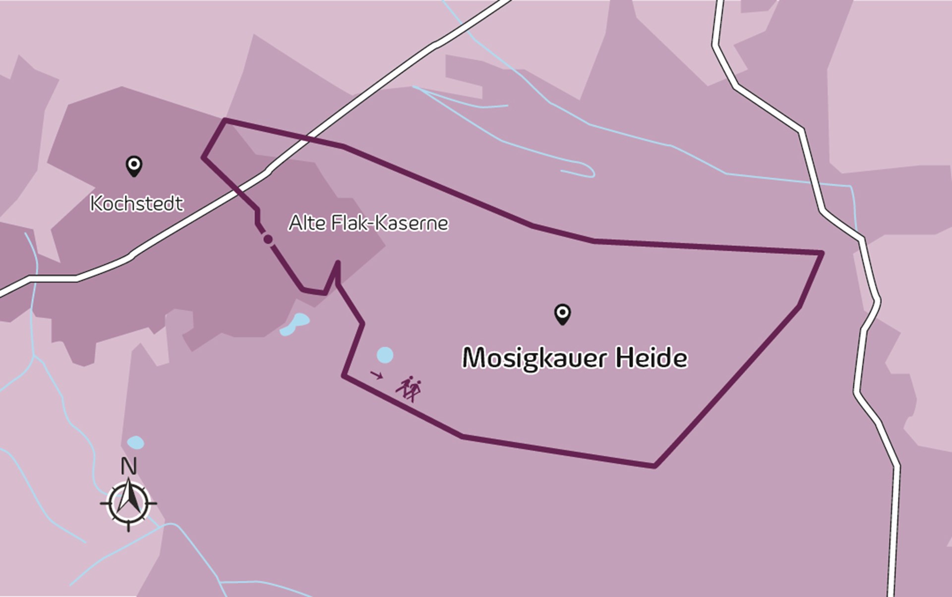Wanderroute 11-November Es ist die Wanderroute bei der Mosigkauer Heide vom November zu sehen.
